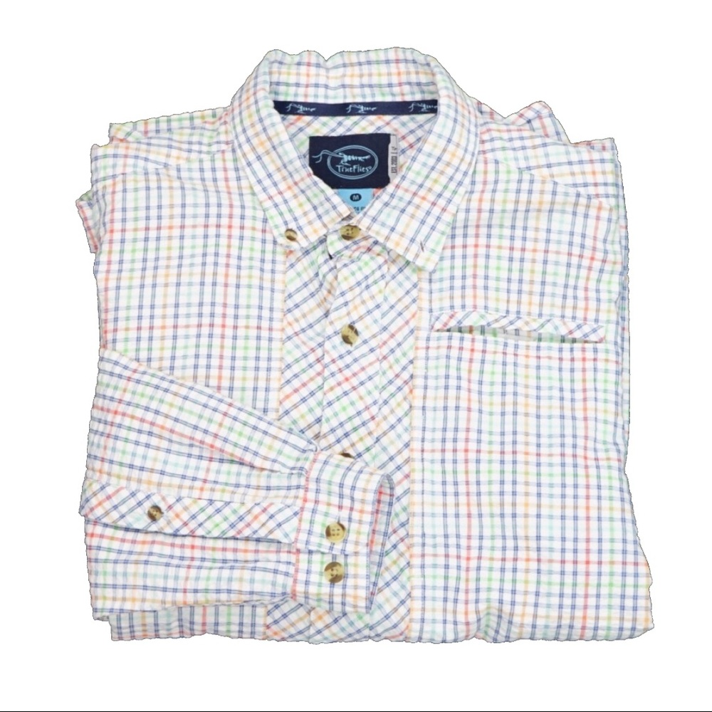Men's True Flies Checkered Button Down Shirt